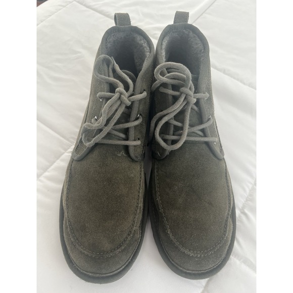 Ugg Neumel Moc Chukka Mens Warm Faux Fur Ankle Lace‎ Up Boots In Olive Green 13 - Picture 5 of 13